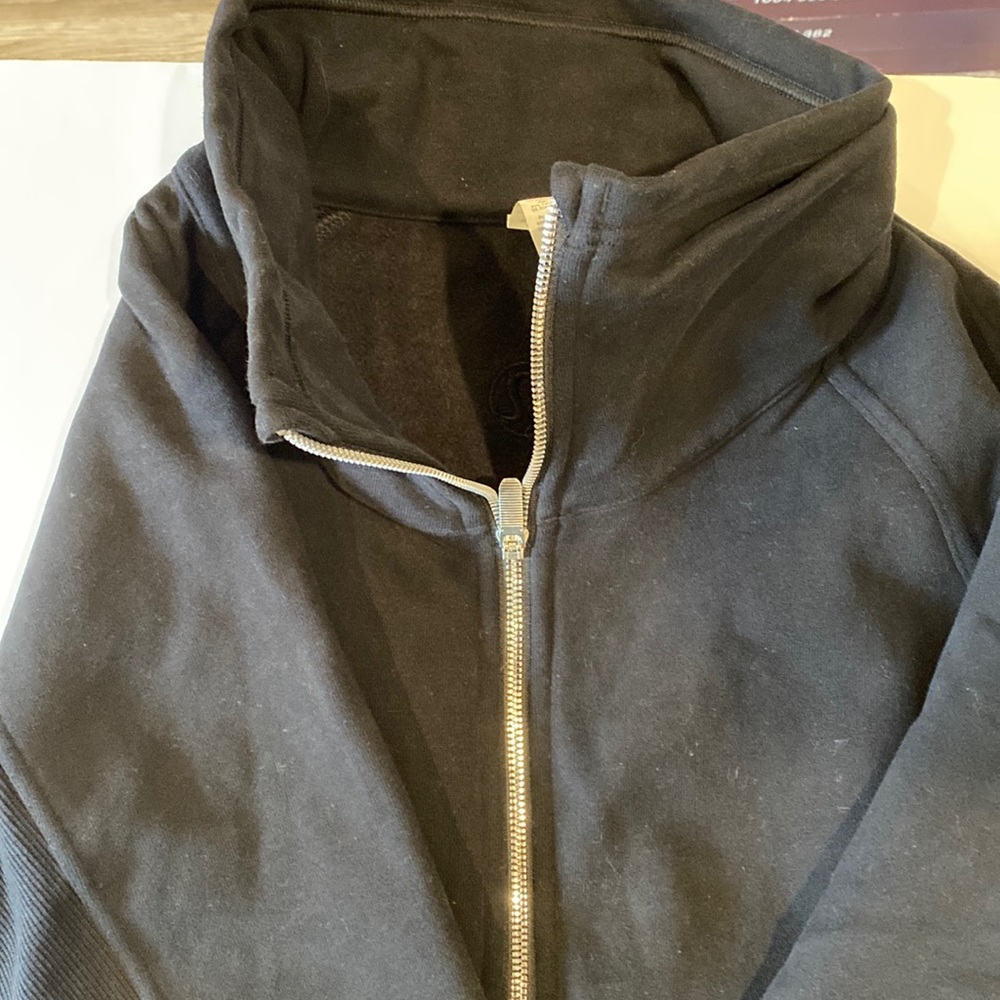 Lululemon black full zip wide funnel neck sweatshirt
